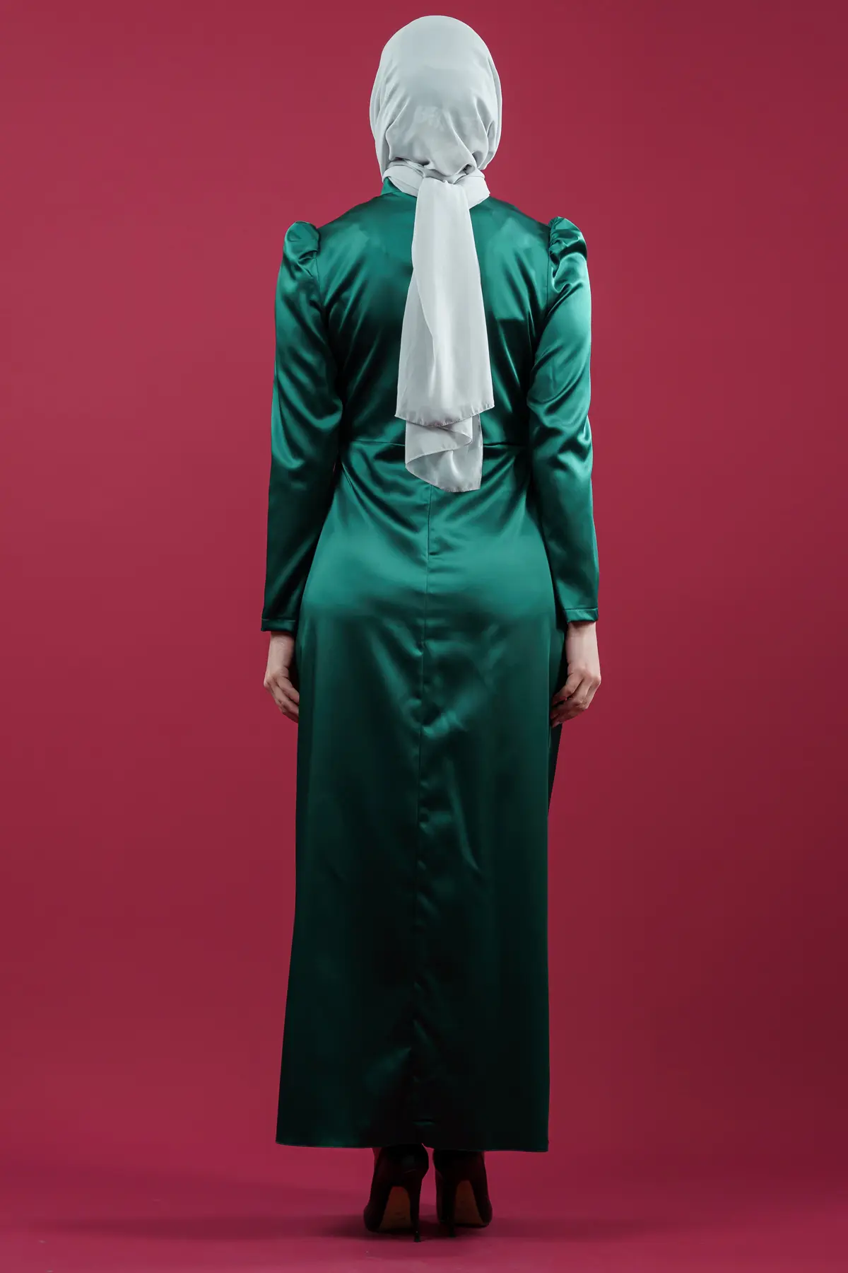 Yeşil Özel Gün Tesettür Abiye-detail