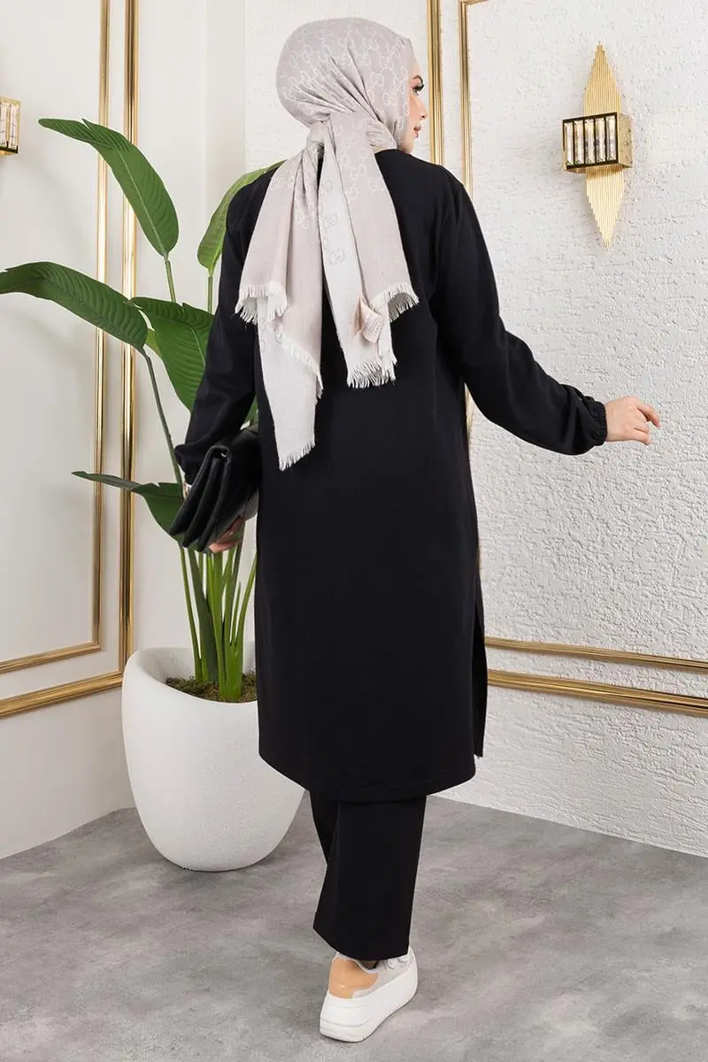 Yırtmaç Detaylı Spor Takım Siyah-detail