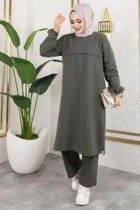 Yırtmaç Detaylı Spor Takım Haki