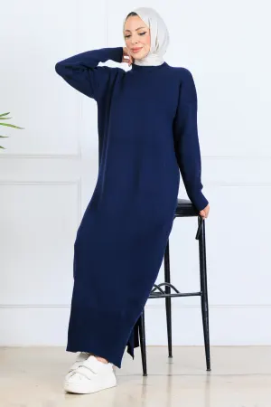 Yırtmaç Detaylı Triko Elbise