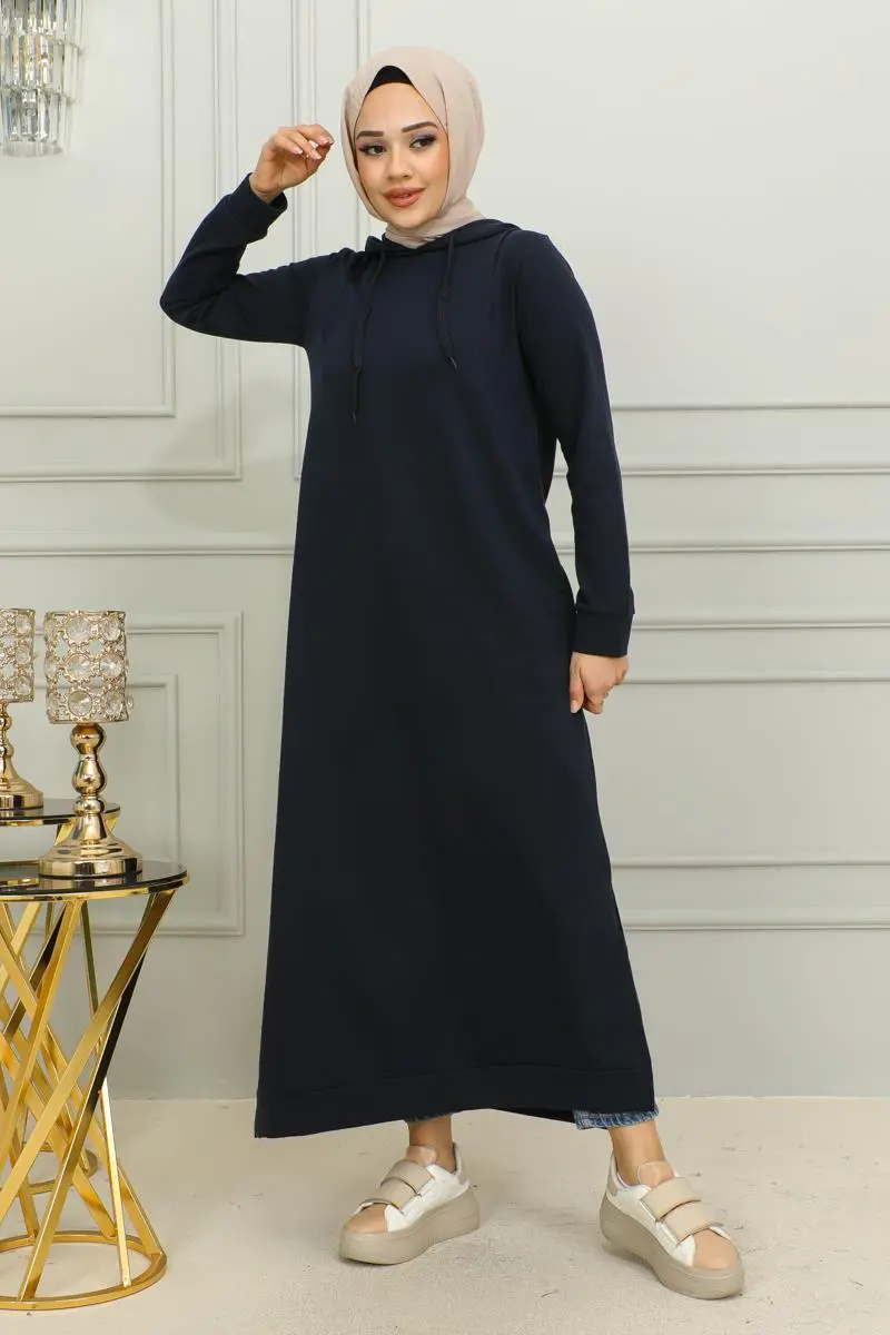 Yırtmaçlı Spor Elbise Lacivert-detail