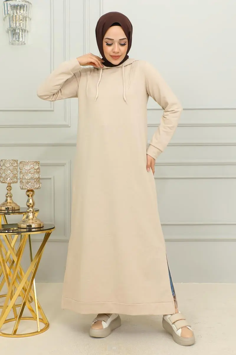 Yırtmaçlı Spor Elbise Taş-detail