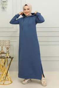 Yırtmaçlı Spor Elbise Indigo