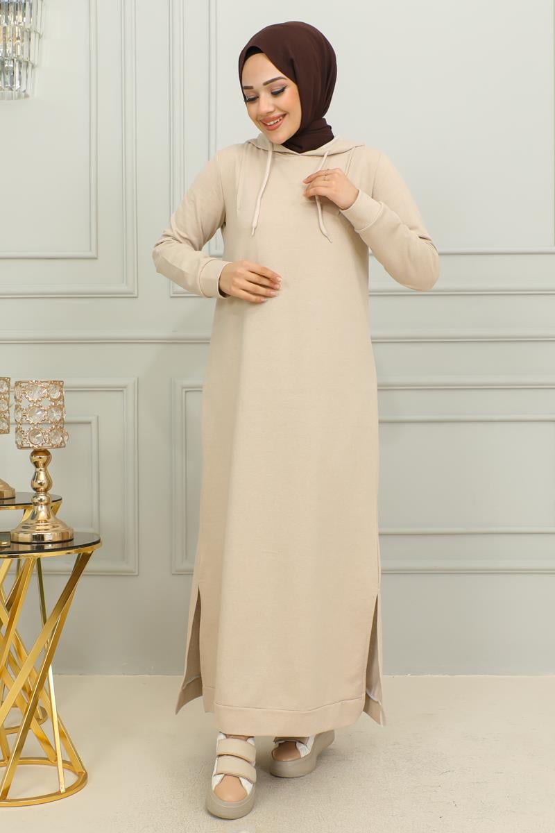 Yırtmaçlı Spor Elbise Taş