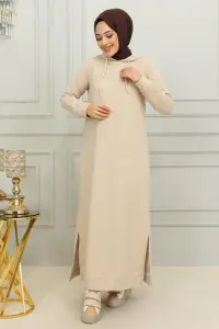 Yırtmaçlı Spor Elbise Taş