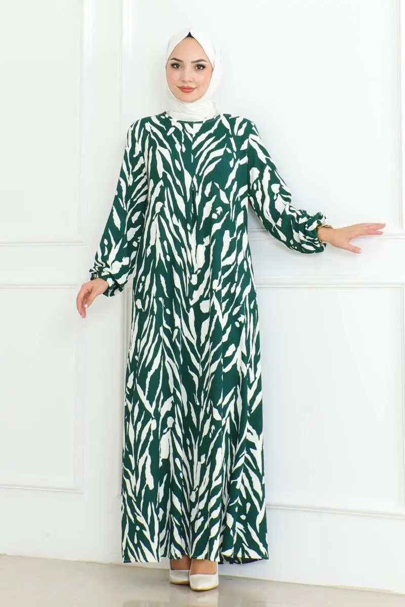 Zebra Pattern Hijab Dress-detail