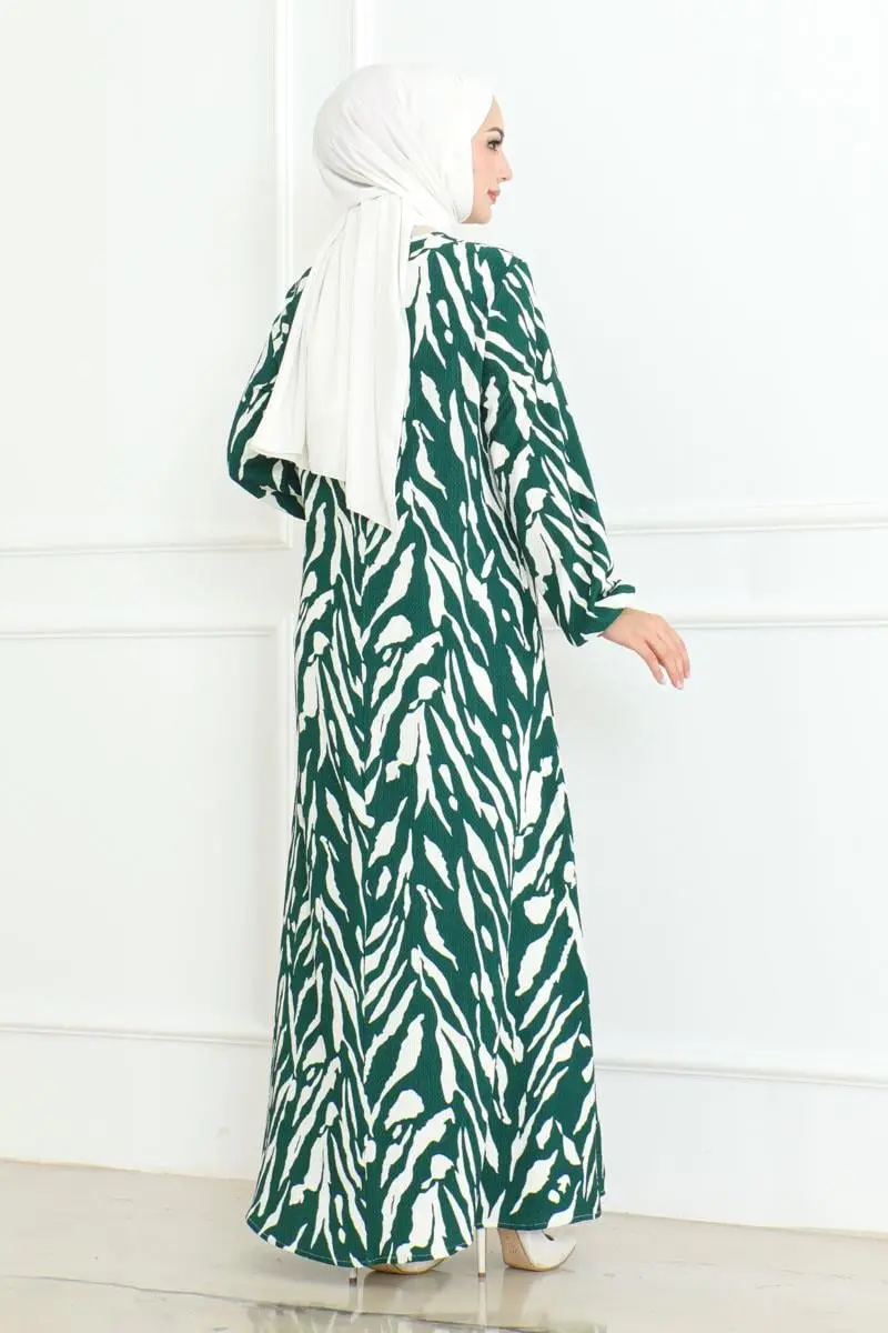 Zebra Pattern Hijab Dress-detail