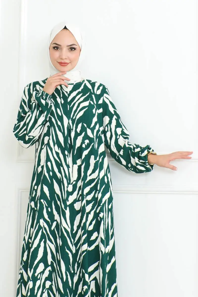 Zebra Pattern Hijab Dress-detail
