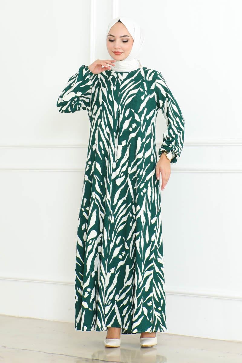 Zebra Pattern Hijab Dress