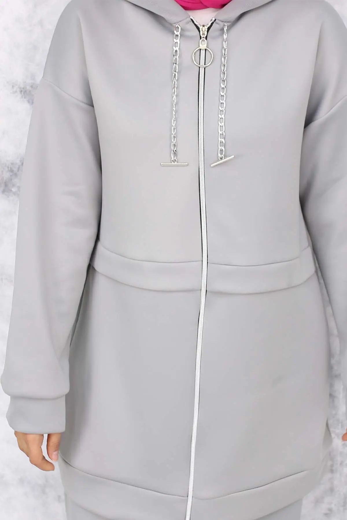 Zincir Detaylı Scuba Takım Gri 4566-detail