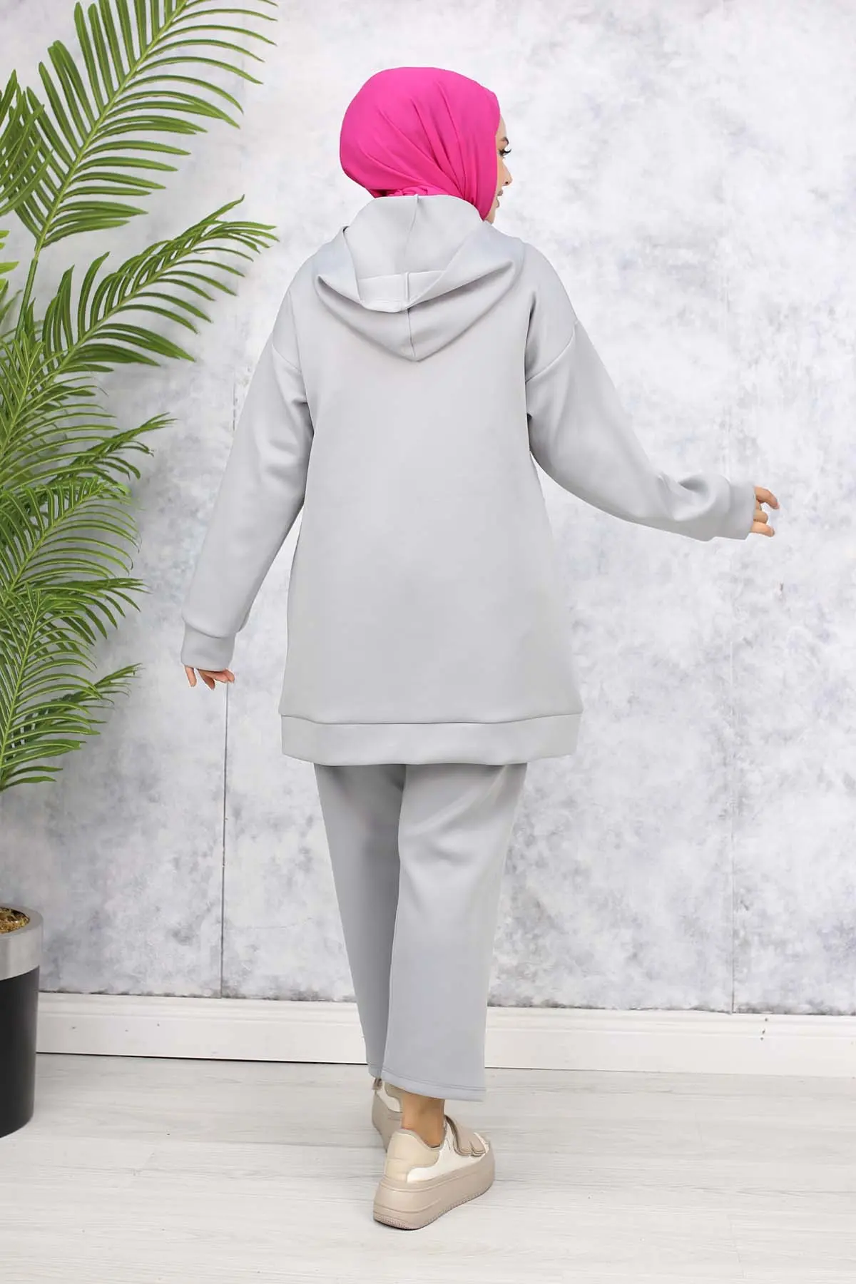 Zincir Detaylı Scuba Takım Gri 4566-detail