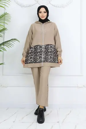 Chain Leopard Patterned Suit